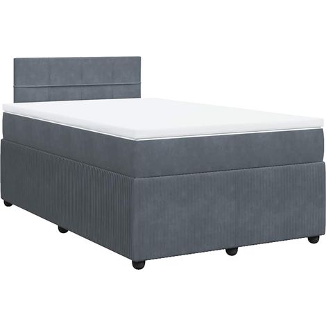 Maison Exclusive - Cama box spring con colchón terciopelo gris os (1/5)