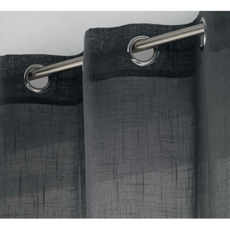 Voilage effet lin 140 x 240 cm Zazy anthracite (1/3)