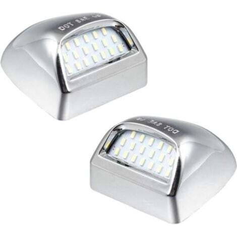 LED-Kennzeichenbeleuchtung in Chrom, kompatibel mit Silverado, Suburban, GMC Sierra 1500, 2500, 3500 HD, Tahoe, Yukon und Cadillac, 6500K Weiß