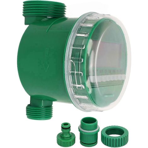 Programmierbarer Bewässerungstimer mit LCD-Anzeige, energiesparend, integrierter Wasserregler, für Garten, Rasen und Hof, Filter inklusive, automatisch. (1/5)