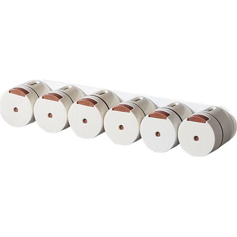 Set mit 6 runden magnetischen Gewürzdosen aus Kunststoff, Aufbewahrungsboxen für Küchengewürze, magnetische Wandmontage.