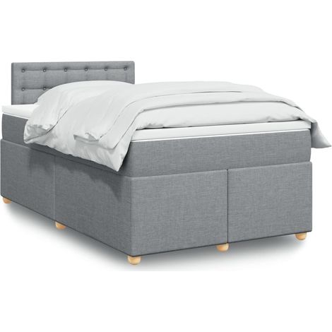 Boxspringbett mit Matratze Hellgrau 120x190 cm Stoff vidaXL (1/5)