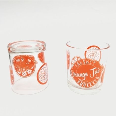 Trade Shop - Set 6 Gafas Naranja En Un Vaso De Mesa Lavable Lavaplatos -