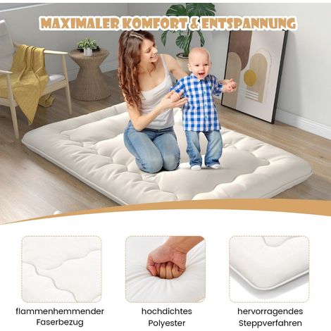 Japanese Futon Mattress Tatami Mat Floor Mattress Folding Mattress Beige 140 x 200 cm (1/5)