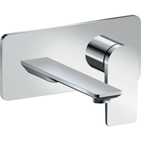 Façade mitigeur lavabo encastré ac plaque bec 185 mm chromé - CRISTINA ONDYNA BA25651