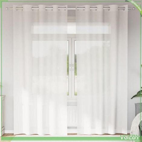 4102152 Rideaux en voile avec illets 2 pcs blanc (1/5)