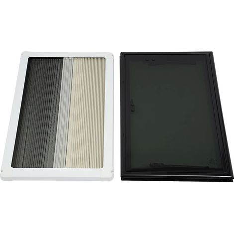 Fenêtre à pousser, alliage d'aluminium durable, compatible avec les camping-cars, noir (1/2)
