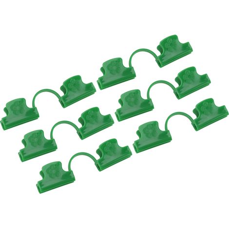 50 Stück PE-Gewächshausklemmen, 2-Kopf, Pflanzenfolienklemmen, für den Gartenbau, 16 mm / 0,63 Zoll (1/5)