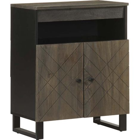 Sideboard Black 60x33x75 cm Solid Wood Mango vidaXL (1/5)