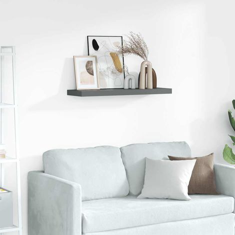 Bilderleisten 2 Stk. Grau 80x9x3 cm MDF