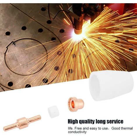 75 pièces coupelle de protection buse électrode bague tourbillonnaire pour torche de coupe plasma PT-31 LG 40 CUT40 CUT50 (1/5)