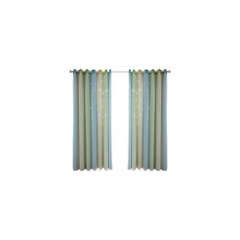 Rideaux pour chambre d'enfant, rideaux hauts, rideaux à étoiles pour chambre de garçon (vert) (1/5)