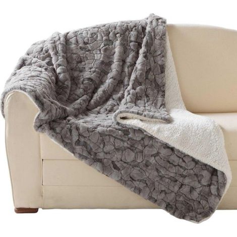 Plaid tout doux 125 x 150 cm Eskimos marron glace (1/2)
