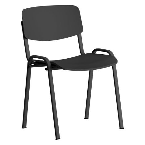 Chaise conférence Joana noire - Pieds noirs - Lot de 2 - Maxiburo (1/5)