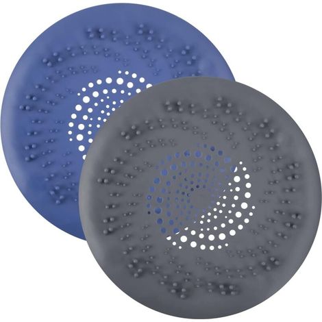 2-Piece Silicone Sink Strainer with Suction Cups, Hair Collector, Shower Drain Cover