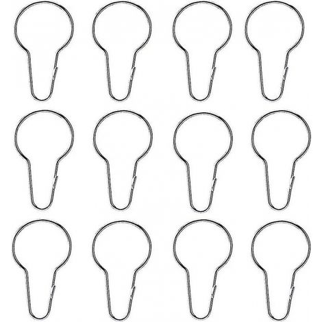 BEBUSINGOTO Juego de 12 anillas para cortinas con clips de acero inoxidable para cortinas abiertas. (1/5)