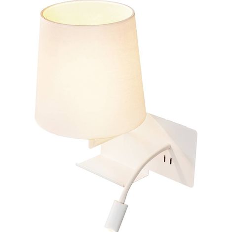 Liseuses SOMNILA FLEX applique int. liseuse gauche blanc LED 3W 3000K avec port USB - SLV 1003459 (1/3)