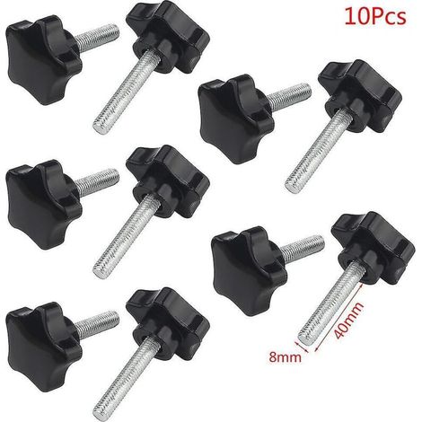 10 M6/M8 Torx-Schrauben, Fünfkantgewinde, Feststellknopf – 8 x 40 mm (1/5)