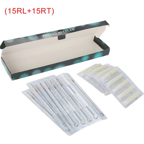 15RL 15RT Aiguilles de Tatouage Jetables stérilisées - Embouts en Acier Inoxydable pour Outil de Tatouage, Lot de 2 (1/5)