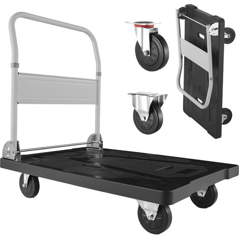 Carrello pieghevole VEVOR, capacità 149,69 kg, 680 x 495 x 115 mm, ruote piroettanti, maniglia regolabile, 660 libbre-a, acciaio legato + plastica-b (1/2)