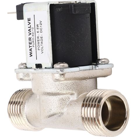 Électrovanne normalement fermée DC12V G1/2 pour fontaine à eau, entrée et sortie de soupape électromagnétique. (1/5)