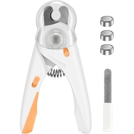 Coupe Griffes Chat, Coupe Ongle Chien avec Éclairage LED, Protection de Sécurité, Lime a Ongles et Protection Anti Éclaboussures (1/4)