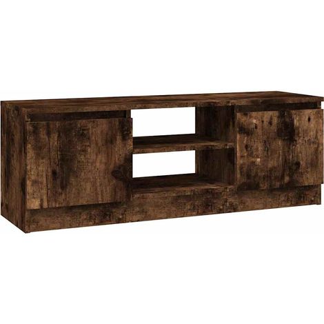 vidaXL Mueble de TV con puerta roble ahumado 102x30x36 cm (1/2)