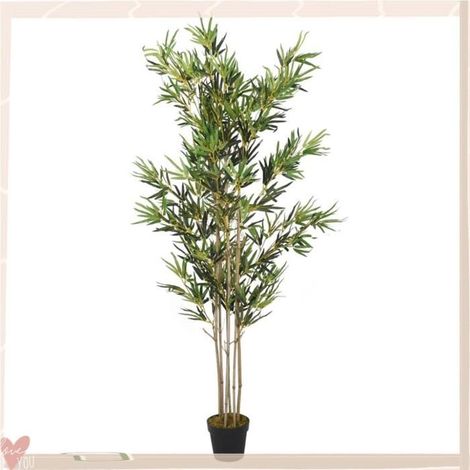 358962 Bambou artificiel 1380 feuilles 200 cm vert (1/4)
