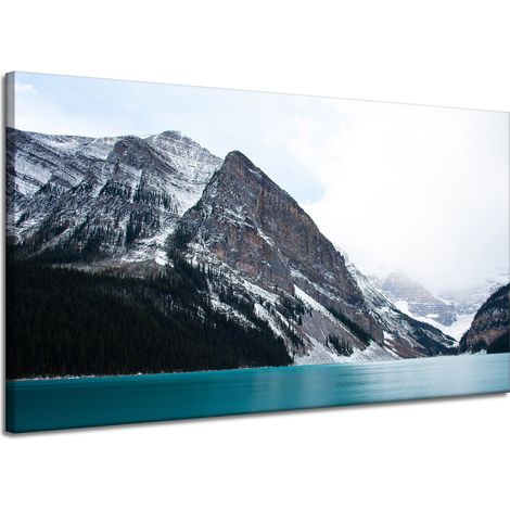 Lienzo impreso con paisaje natural y lago, 120x70 cm.