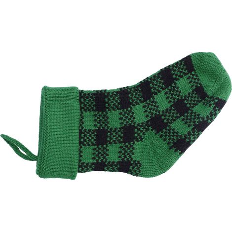 Chaussette de Noël Mini à tricoter, Fibre acrylique, Pendentif de Sapin de Noël, Décor de Fête Maison (Noir Vert) (1/5)
