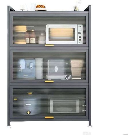 Küchenschrank - K IKIDO - 3 Türen - Metall - 60x32x112 cm - Industriestil