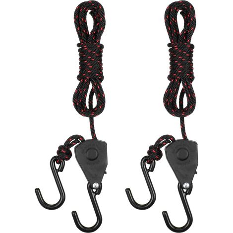 Sangles D'Arrimage pour Kayak Et Canoë avec Poulie Réglable Corde Tressée 1/8 Pouce Lot De 2 Fixation Proue Et Poupe Accessoire Nautisme Bateau (1/5)