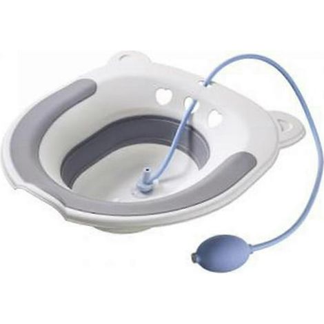 Bain de siège Evago pour lunette WC - Soin post-partum, soulage hémorroïdes et périnée - Pliable, compact, compatible majorité toilettes GRIS (1/3)