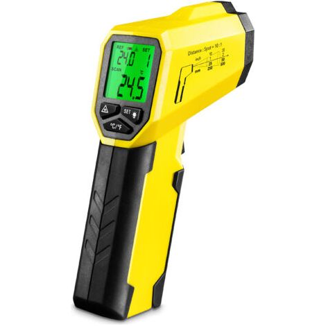 Thermomètre pistolet infrarouge BP17 – Plage de mesure -50 °C à +380 °C – Résolution optique 10:1 – Viseur laser et alarme (1/5)