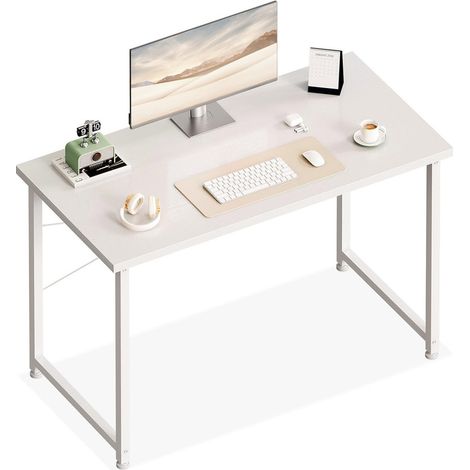 Petit bureau d'ordinateur compact 100 x 48 cm Blanc Coleshome (1/5)