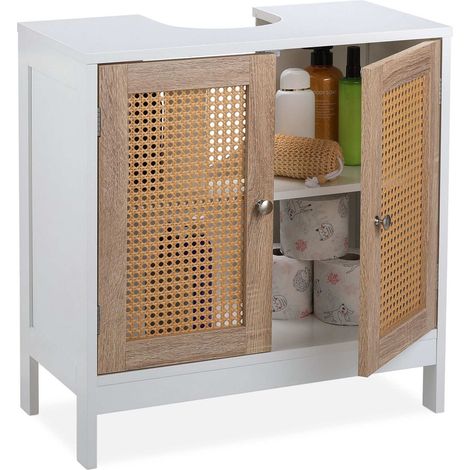 Waschbeckenschrank mit rattanturen 883
