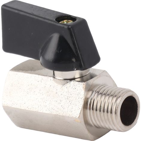 Robinet à gaz à bille, filetage extérieur/intérieur, laiton épais sablé, pour eau courante domestique 1/4 (1/5)