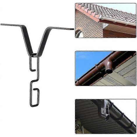 Crochets et clips de fixation en V pour chaînes de pluie de gouttières, ancrages réglables en fer galvanisé compatibles avec les descentes pluviales standard (1/5)