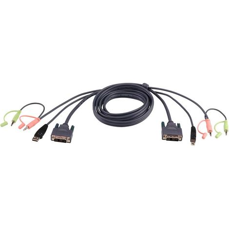 Aten 2L-7D02U câble KVM DVI noir 1,8 m