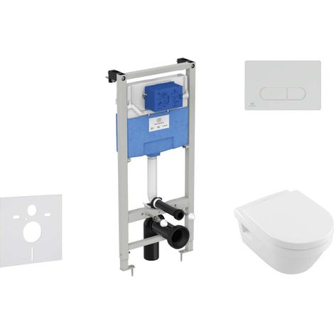 Ideal Standard ProSys - Set con modulo di installazione, vaso e copriwater Architectura, placca di comando Oleas M1, DirectFlush, SoftClose, CeramicPlus, bianco ProSys120M SP46