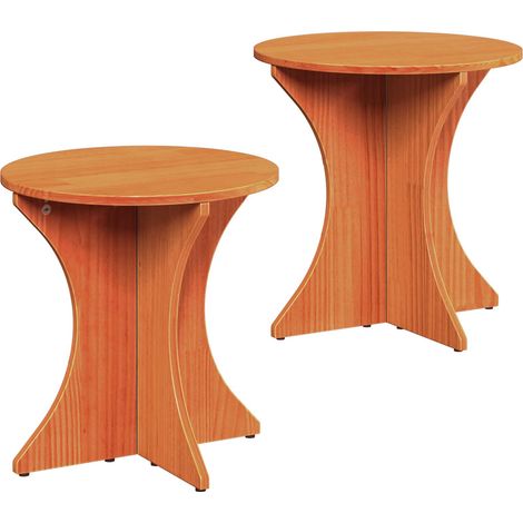 Couchtisch 2 pcs Wachsbraun Massivholz Kiefer
