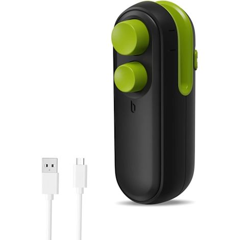 Mini scelleuse de sacs, [Rechargeable] Scelleuse thermique portable pour sacs, 2 en 1 : scelleuse et coupe-sacs, pour la conservation des aliments (noir) (1/5)