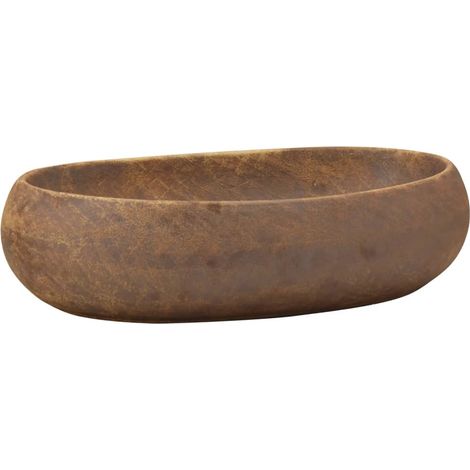 Maison Exclusive - Lavabo da Appoggio Marrone Ovale 59x40x15 cm Ceramica