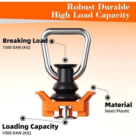 Ferrure D'Extrémité - Rail D'Arrimage 45 x 24 x 64 mm - Compatible Trou 20 mm - Charge 1000 kg - Lot de 4 (1/4)