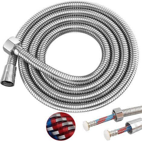 Flexibles de douche, flexible de douche chromé, flexible de douche métallique anti-torsion, douches, articles de salle de bain et sanitaires, flexible de douche confort, articles sanitaires universels (1/5)