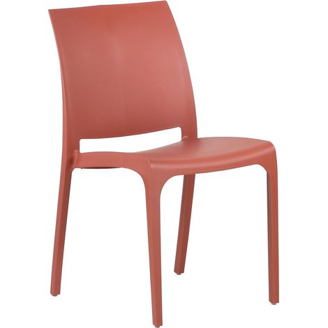 GLOUPIE Sedia Volga In Polipropilene Rosso, 54x46x81Cm,Peso 3,5Kg,Per Interno/Esterno,Made In Italy,Sedie Impilabili (1/4)