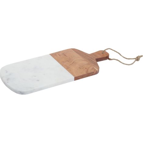 Premier Housewares Rectangular Marble And Acacia Wood Paddle Board (1/4)