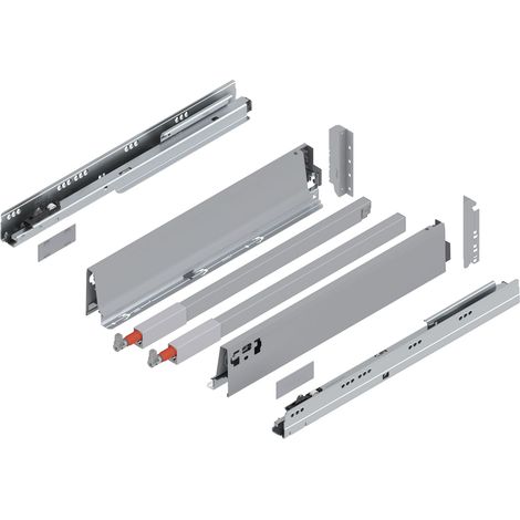 Blum Tandembox antaro C-Reling Schubladenschienen-Set 1 Paar, 65kg 450mm Vollauszug Blumotion, grau