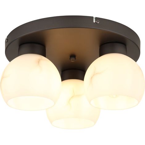 Deckenlampe Deckenleuchte Wohnzimmerlampe 3-flammig Schwarz Metall D 31,5 cm (1/5)