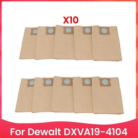 Lot de 10 sacs à poussière en papier pour aspirateurs DeWalt DXVA19 4104 (1/5)